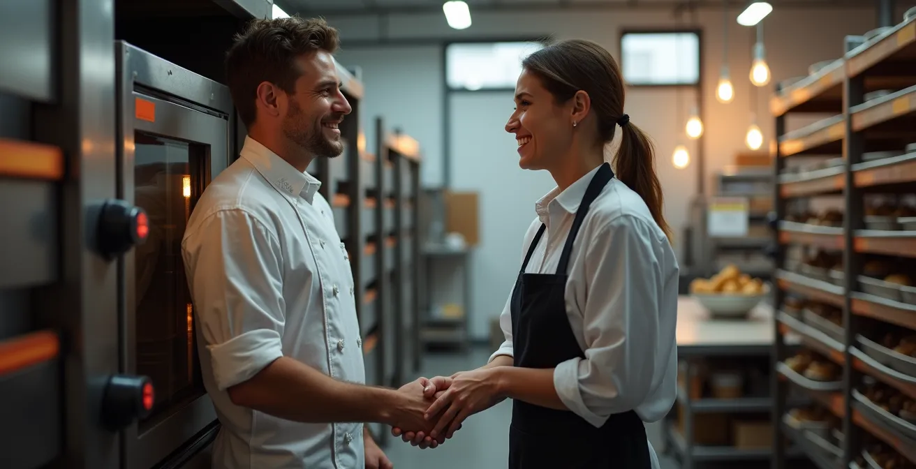 Négociation entre professionnels dans un atelier de boulangerie